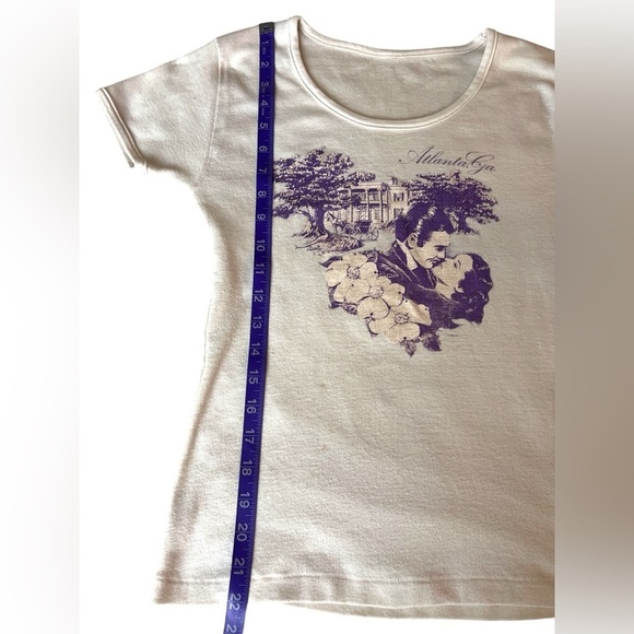 Vintage 80s Single Stitch Gone With The Wind Atlanta George Graphic T Shirt - Picture 9 of 10